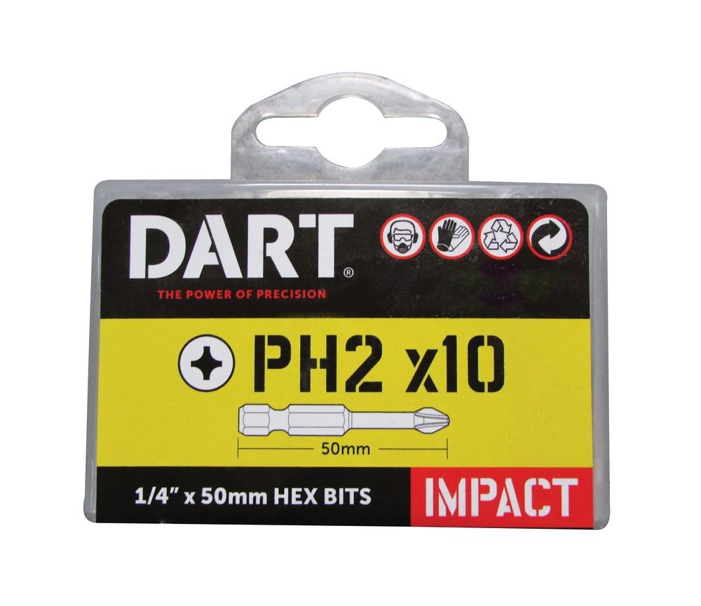 Dart PH2 50mm Impact Driver Bit PK10